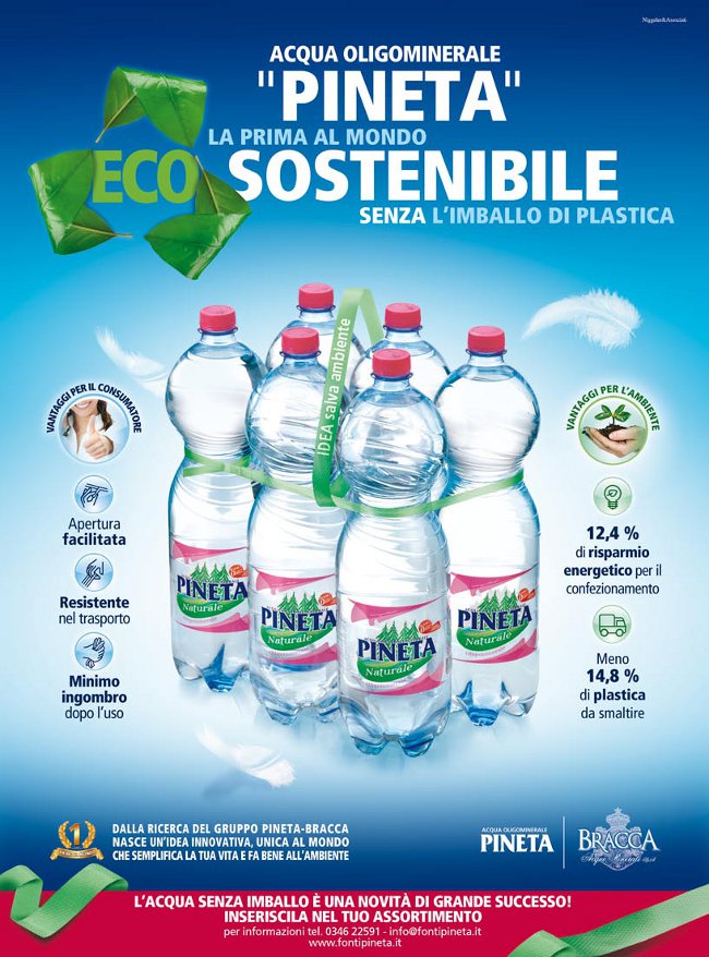 IL GRUPPO BRACCA E PINETA INVESTE SULLA SOSTENIBILITÀ DELLE ACQUE MINERALI E LANCIA IL FARDELLO INVISIBILE